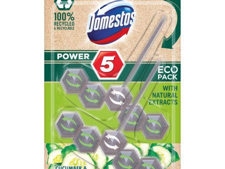 Power 5 Eco Cucumber & Fresh Leaves kostka zapachowa do toalet 2x55g For Discount