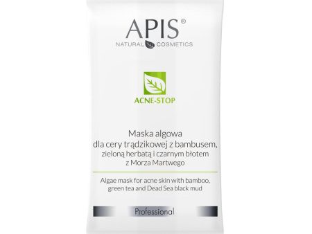 Acne-Stop maska algowa dla cery trądzikowej z bambusem zieloną herbatą i czarnym błotem z Morza Martwego 20g Fashion