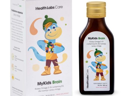 MyKids Brain kwasy Omega 3 i 9 z witaminą D3 dla rozwoju i pracy mózgu dziecka suplement diety Malinowy 100ml on Sale