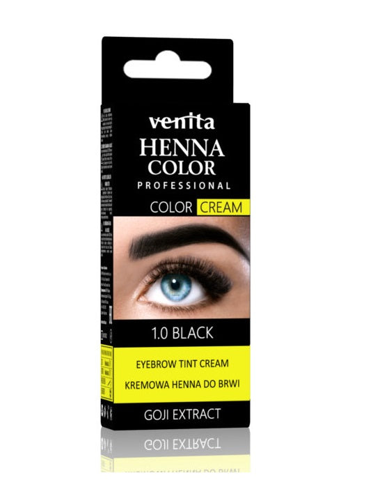 Professional Henna Color Cream henna do brwi w kremie 1.0 Black 30g on Sale