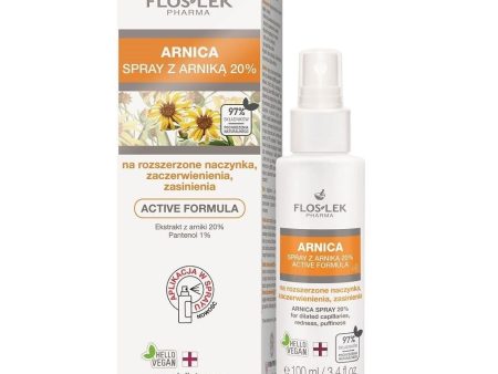 Arnica spray z arniką 20% active formula na rozszerzone naczynka zaczerwienienia i zasinienia 100ml For Sale