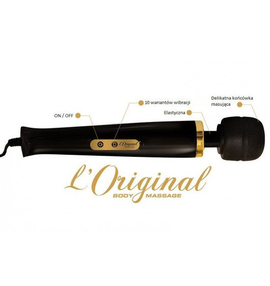 Body Wand Original masażer do ciała i miejsc intymnych 10 poziomów wibracji Black Hot on Sale