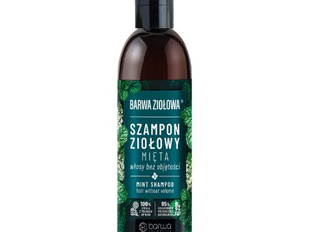 Szampon ziołowy do włosów bez objętości Mięta 250ml For Discount