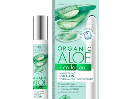 Organic Aloe + Collagen nawilżający roll-on modelujący kontur oczu 15ml Hot on Sale